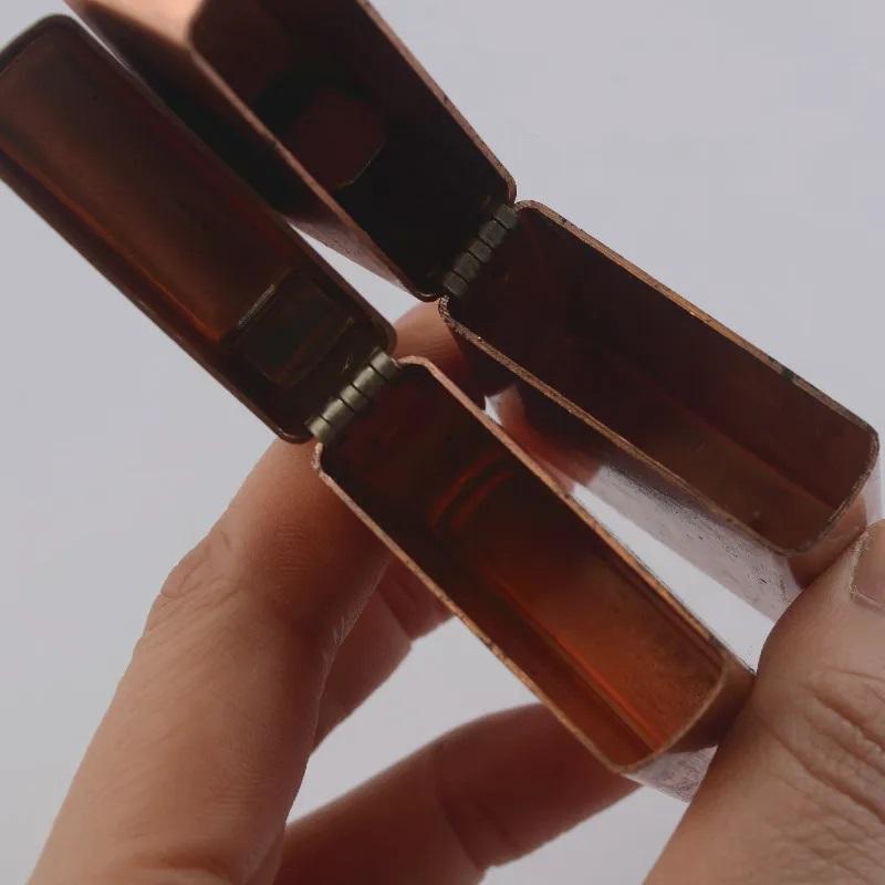 Copper Lighter Shell for Zippo – Thickened Flat Head Case, White Copper Hinge