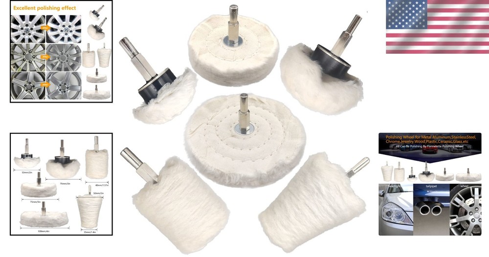 Versatile 6-Piece Buffing Wheel Kit for Electric Drill - Ultimate Smooth Finish