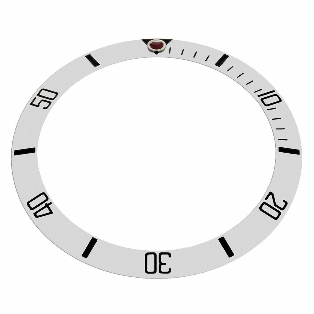 REPLACEMENT BEZEL INSERT SILVER FOR WATCH 37.60MM X 30.70MM