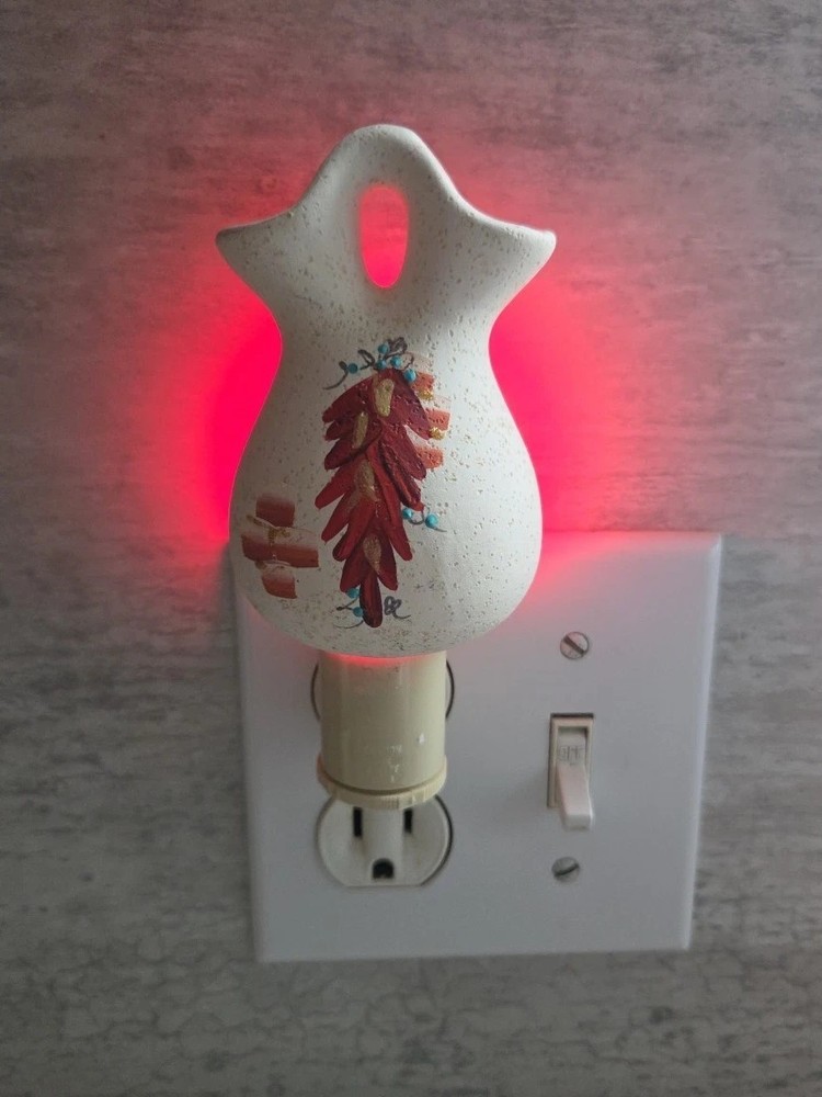 Southwest Christmas Night Light With Red Light On/Off Switch Ceramic
