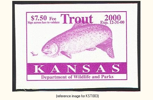 D2K Kansas Trout Stamp 2000 $7.50