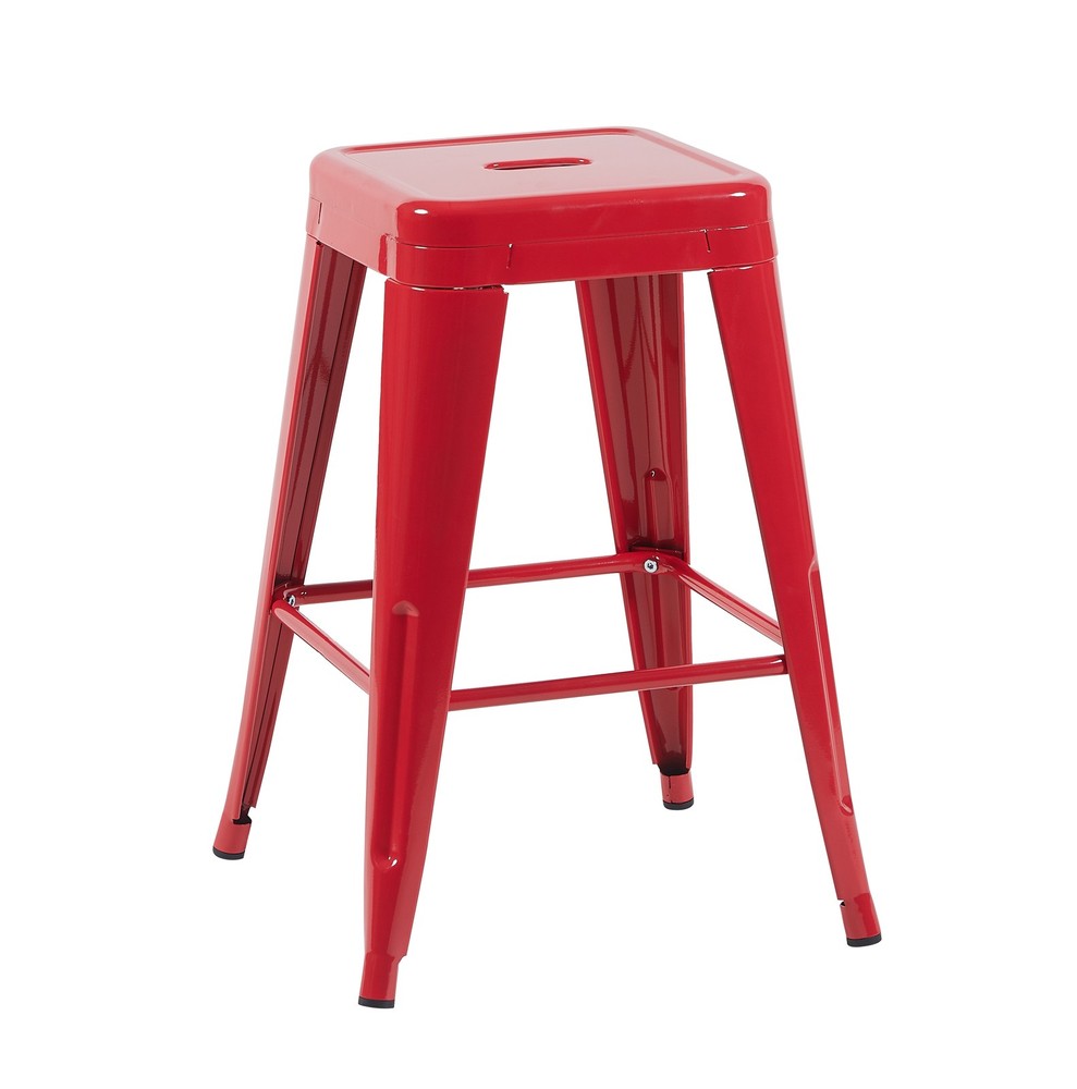 24 Inch Counter Height Stool, Backless Metal Bar Stools Set of 4, Non-Stackabl