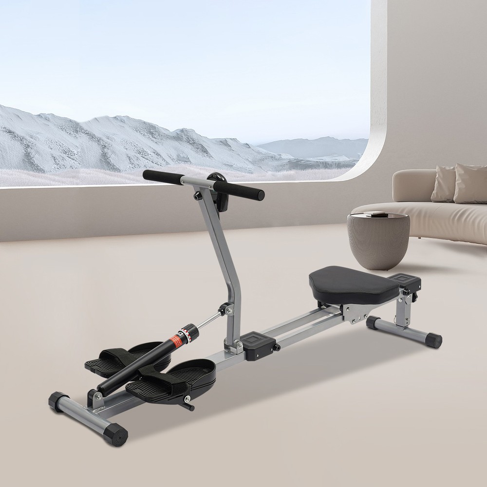 Home Rowing Foldable Rowing Exercise Machine Hydraulic Rowing Machine LED Meter