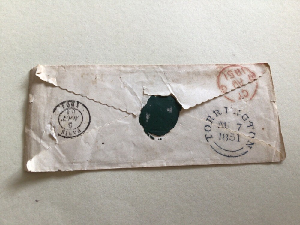 Paris to Devon 1851 cover A6411