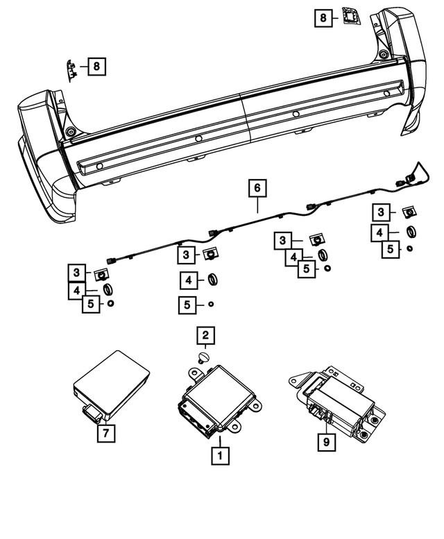 New OEM Mopar Blind Spot Detection Module 68036233AG
