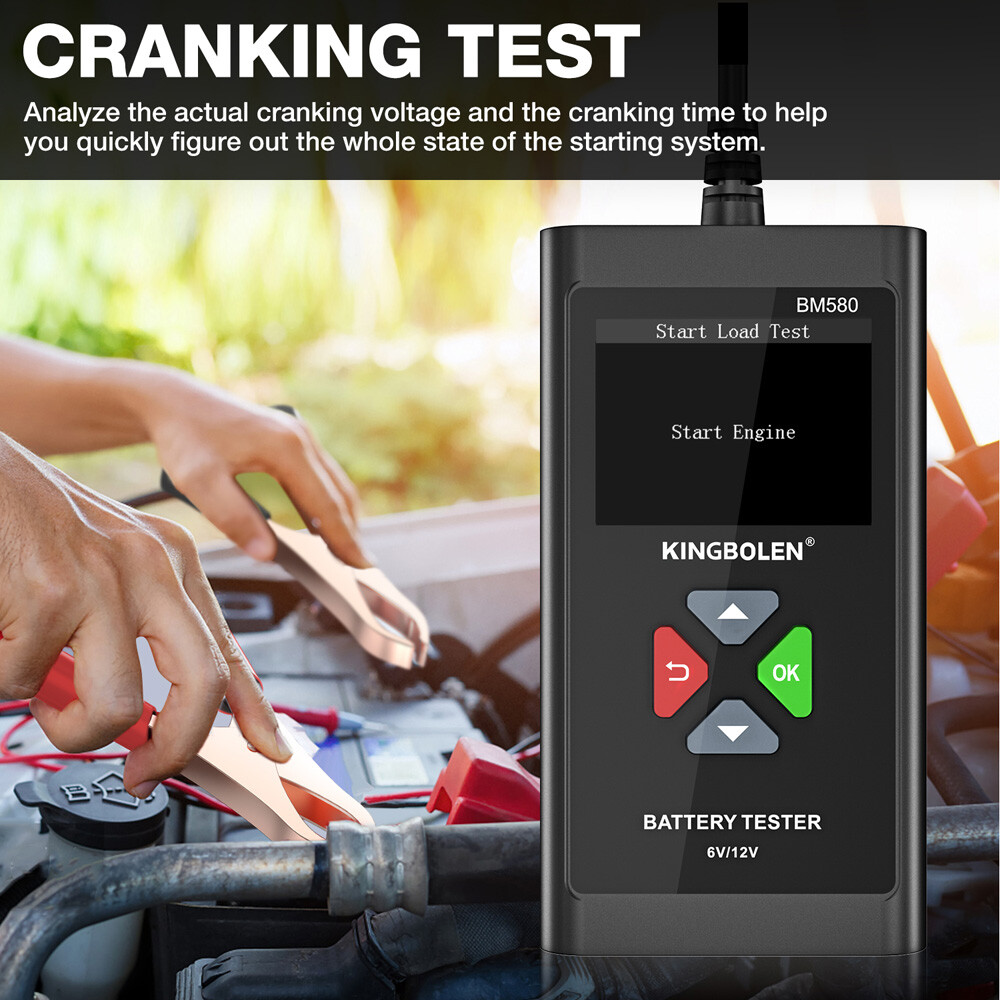 Battery Tester 12V Car Load Analyzer Charging Cranking Test Scan Tool 2000CCA