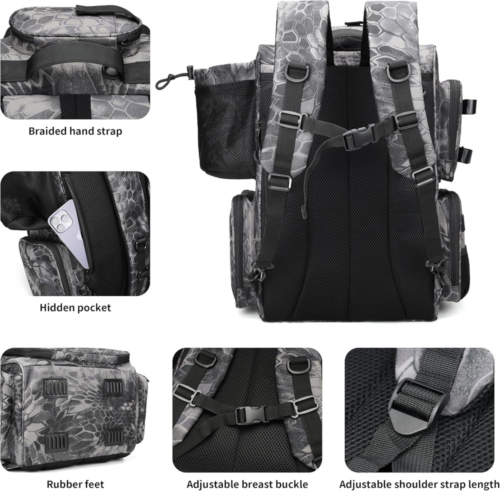 Ultimate Fishing Tackle Backpack with Rod Holders & Storage Solutions
