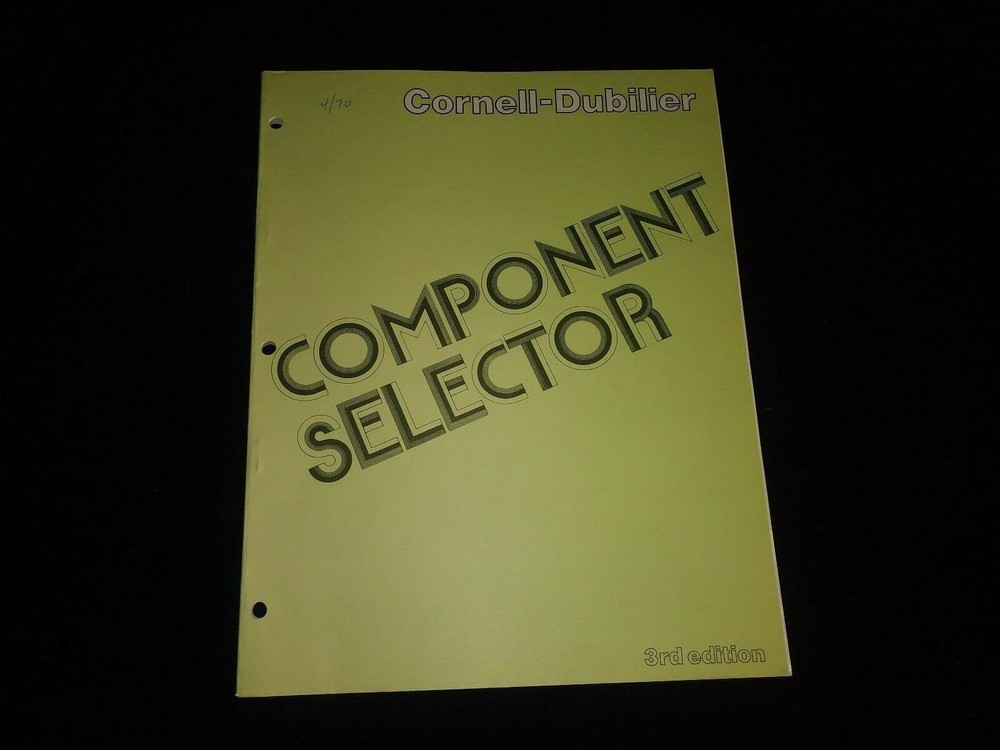 Cornell-Dubilier Electronics Component 1970 Selector Catalog 119 Pages