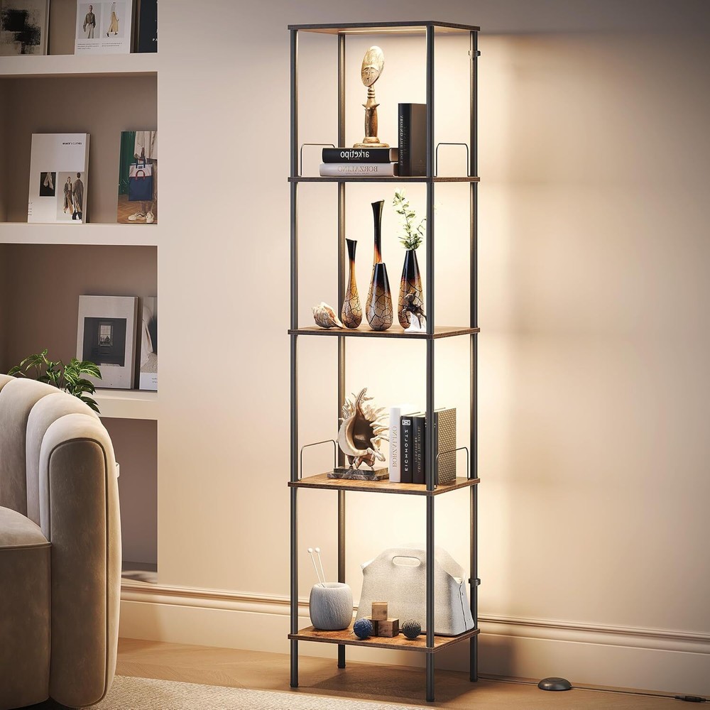 SUNMORY Display Shelf+Dimmable Lights, Lighted Display Cases for Collectibles