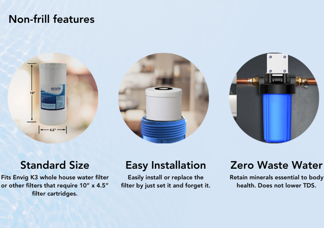 Envig K3 Large Capacity Whole House PFAS Iron Hydrogen Sulfide Water Filter