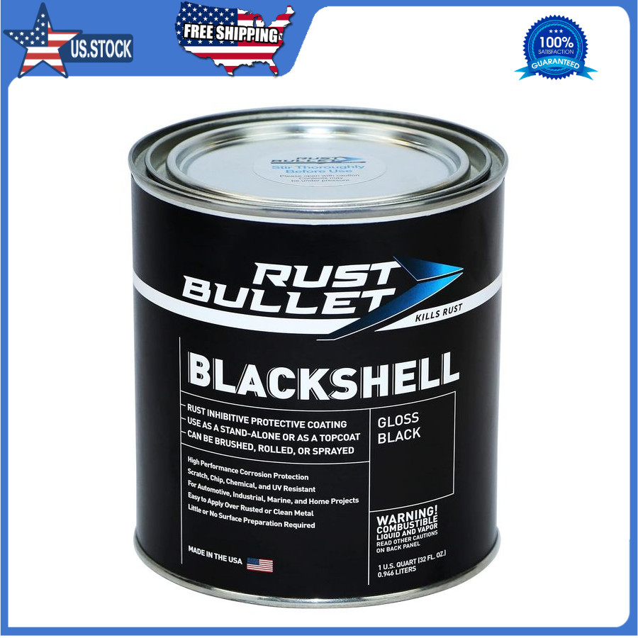 Gloss Black Rust Proof Coating 1 Quart UV Resistant Metal Protection
