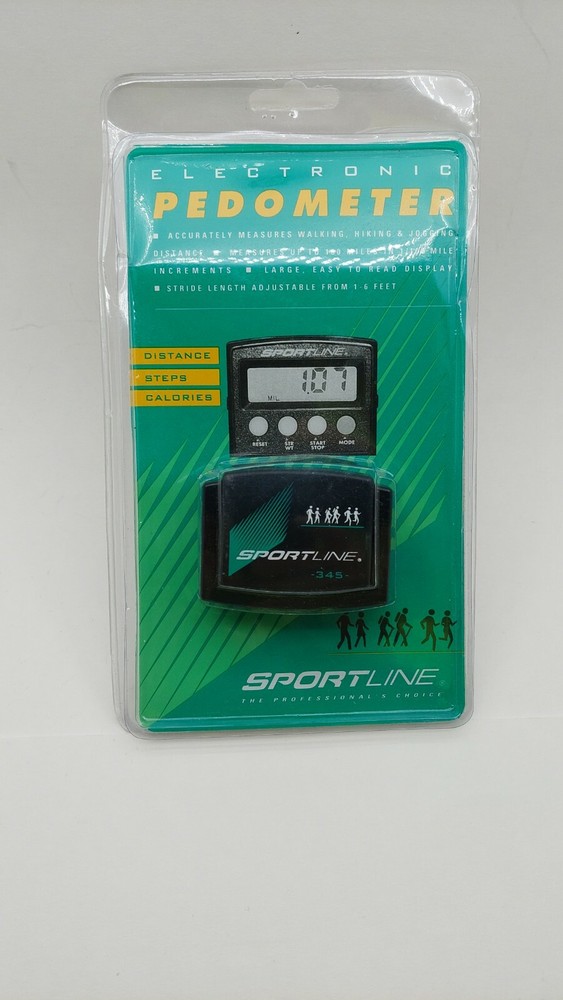 Sportline Pedometer Model 345 Basic Steps Distance Calories NEW
