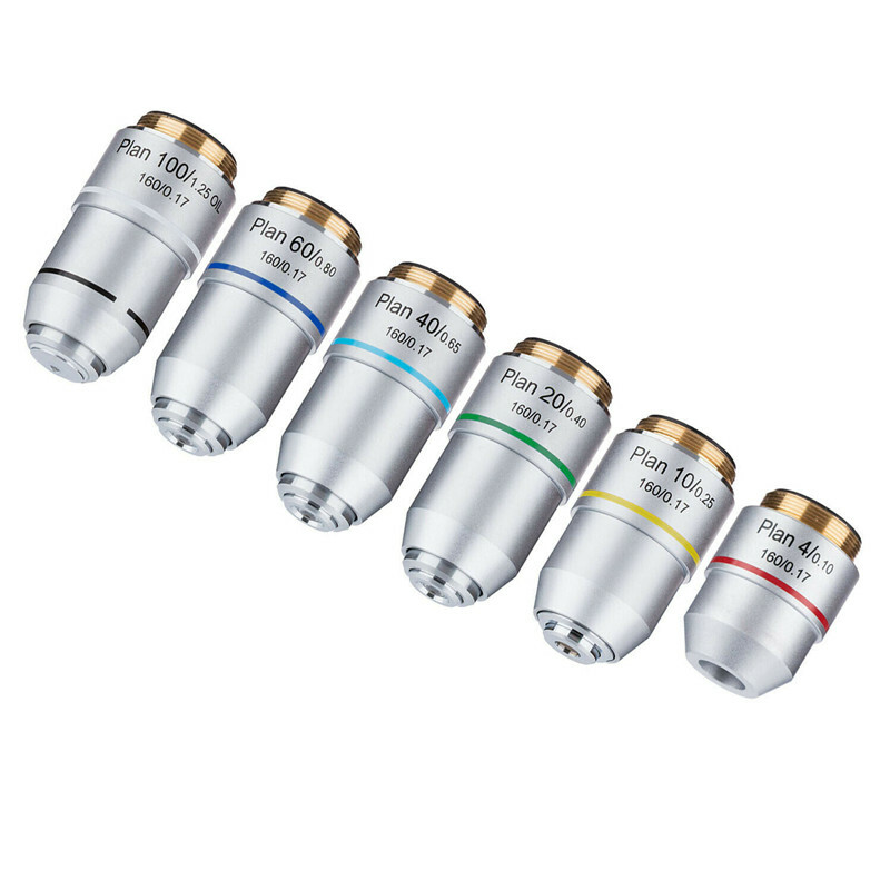Biological Microscope 4X-100X PLAN Objective Lens Universal RMS Standard Thread