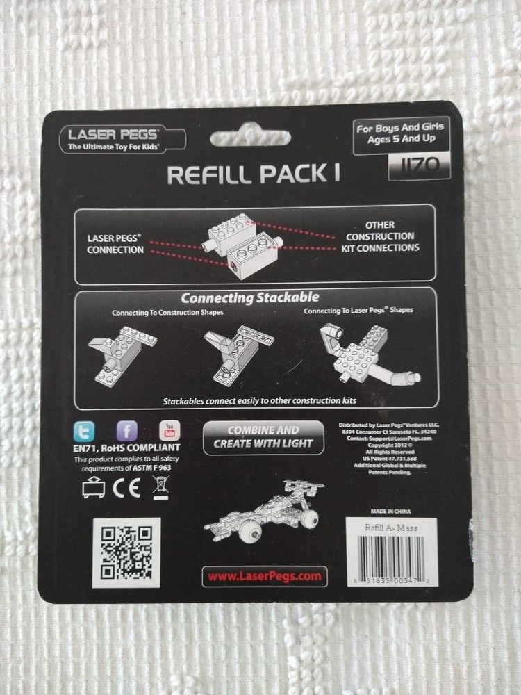 NEW LASER PEGS REFILL PACK 1~28BLOCK~LIGHTS ~STACKABLE CONSTRUCTION BLOCKS~#1170