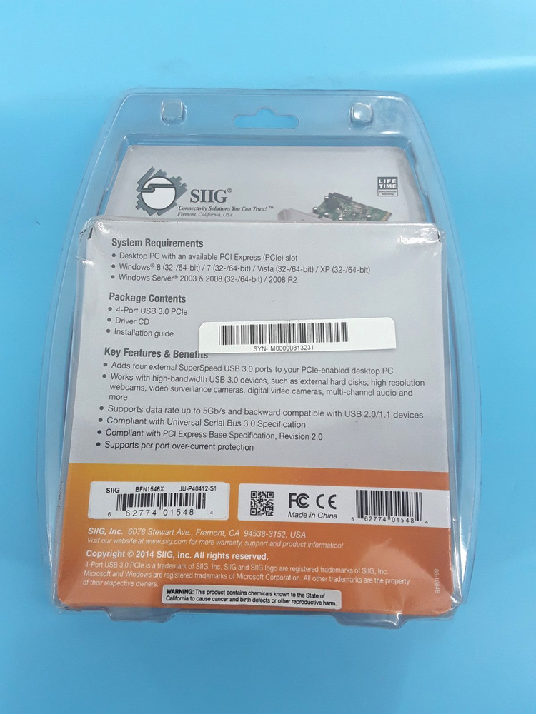 SIIG 4-Port USB 3.0 PCIe