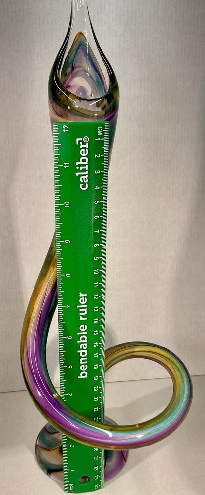 Embracing Handblown Glass Candle Holder. 14”