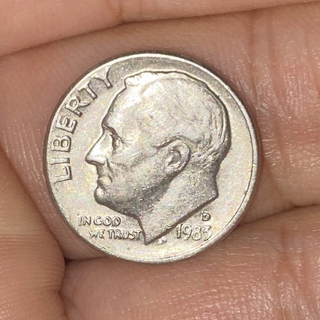 1983 D Roosevelt Dime With Error DDR
