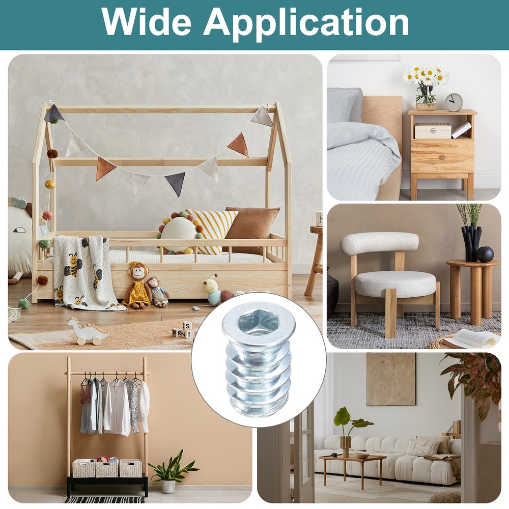 20Pcs Threaded Inserts, M6-1x17 Nut Threaded Inserts for Wood Working Tool