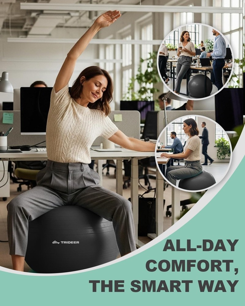 Stability Ball Chair with Base, 65cm Diameter
