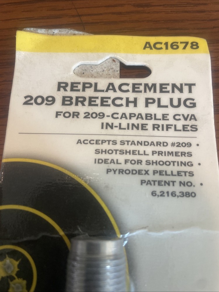 CVA Replacement 209 Breech Plug AC1678 NEW