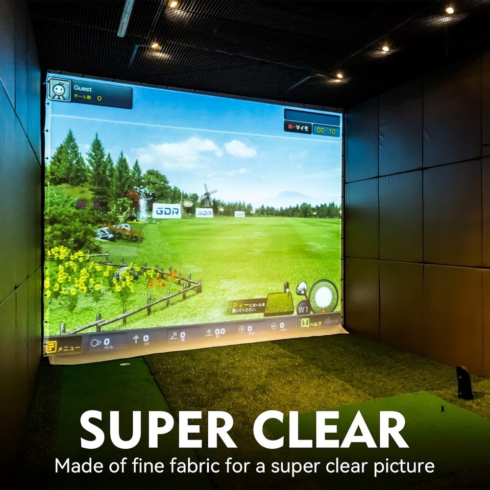 Golf Impact Screen 10ft x 6.5ft White Polyester Indoor/Garage Training