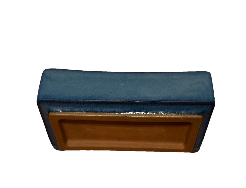 Teal Glazed Bonsai Succulent Planter Pot Rectangle Ceramic