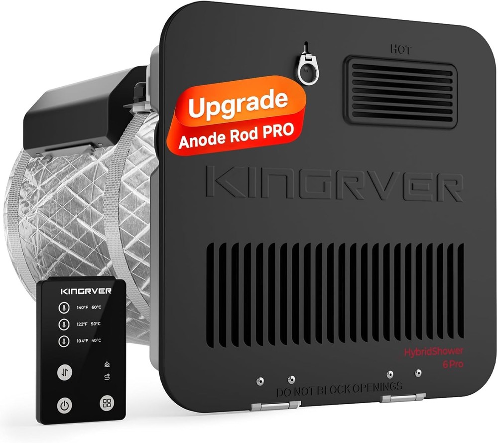 6/10 Gallon RV Camper Hot Water Heater Gas+Electric Bulit-in Titanium Anode Rod