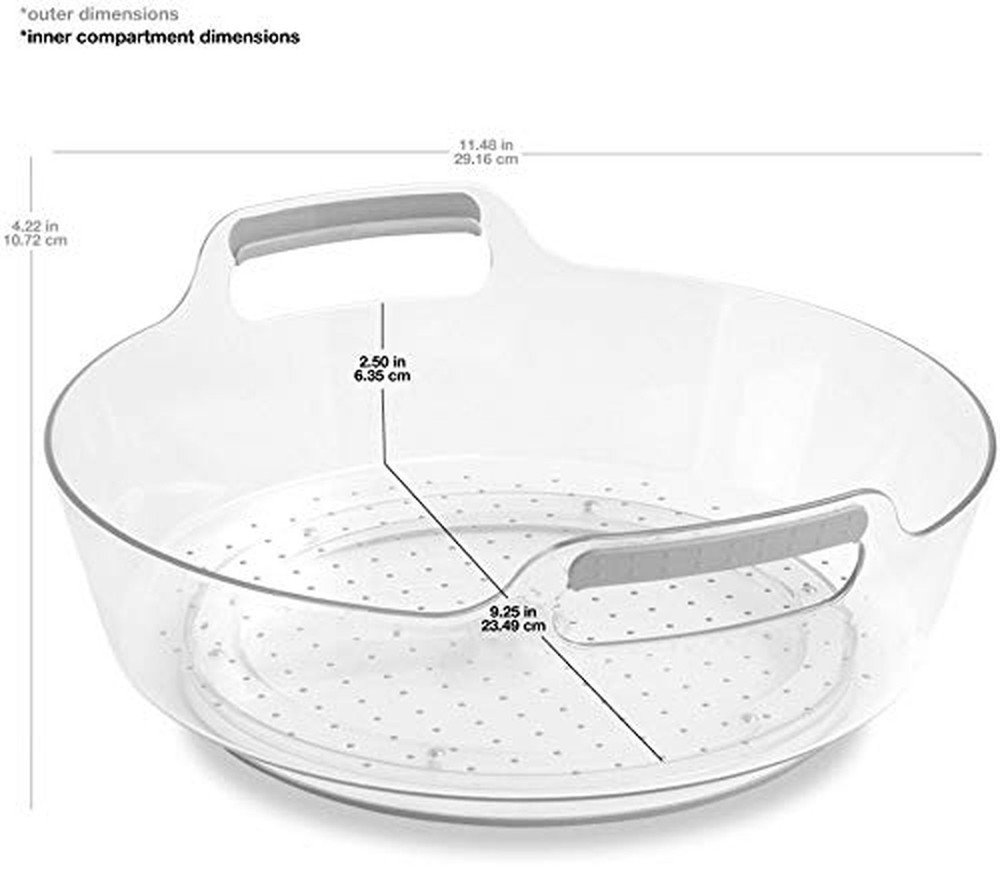 madesmart Deep Portable Turntable - Light Grey | FRIDGE COLLECTION | Handles ...