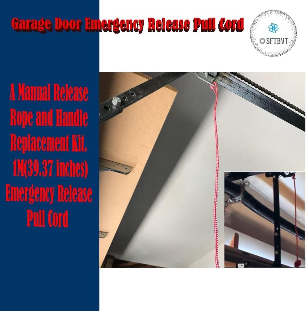 Garage Door Emergency Release Pull Cord with Handle Opener, Attic...