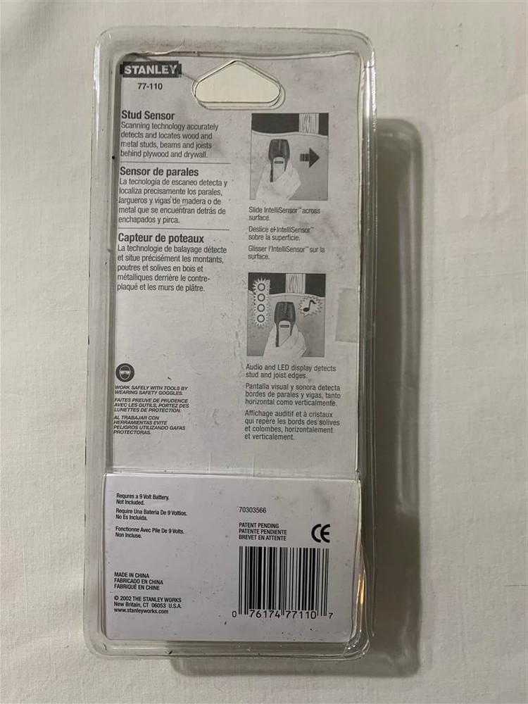 Stanley 77-110 IntelliSensor Stud Finder/Sensor - Requires 9-Vot Battery-Tested
