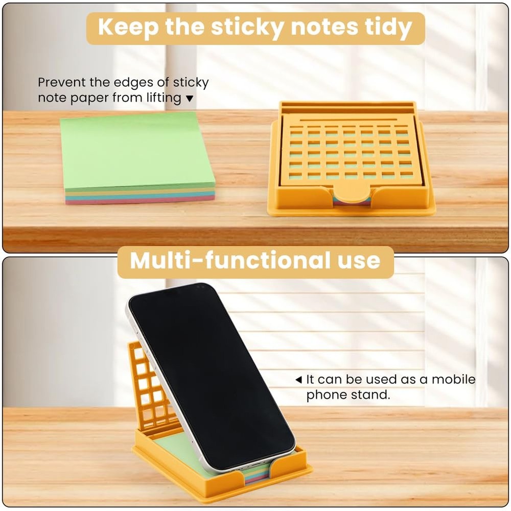 Sticky Note Holder with 5 Different Stencil & 1 Pack Pos-t It Note, 3x3 inch ...