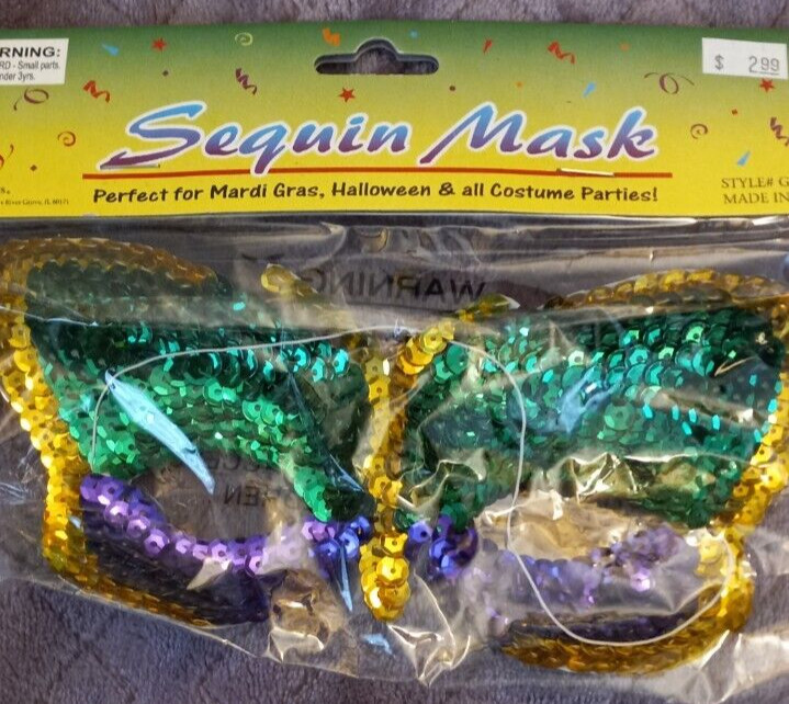 Sequin Mardi Gras Mask One Size