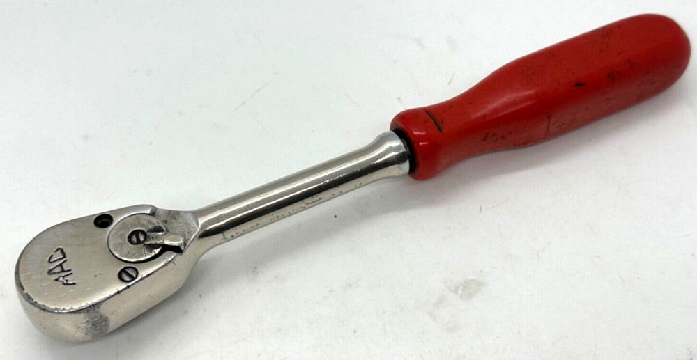 🇺🇸 MAC Tools USA 3/8" DR Ratchet RED Socket Wrench Pear Fixed Head 8" Long