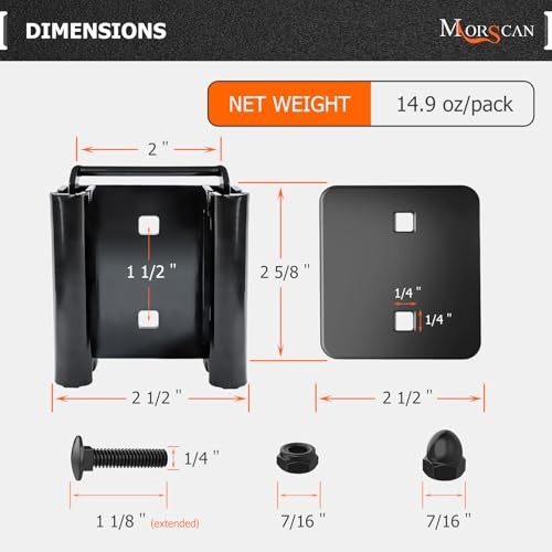 4 Pack E-Track Connector with Square Plates, E Track Double Fitting 04-Pack