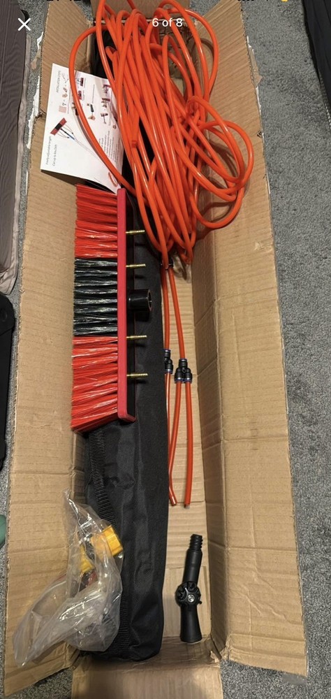 26 FT Solar Panel Cleaning Kit Window Cleaning System 20M Hose Rotating Brush