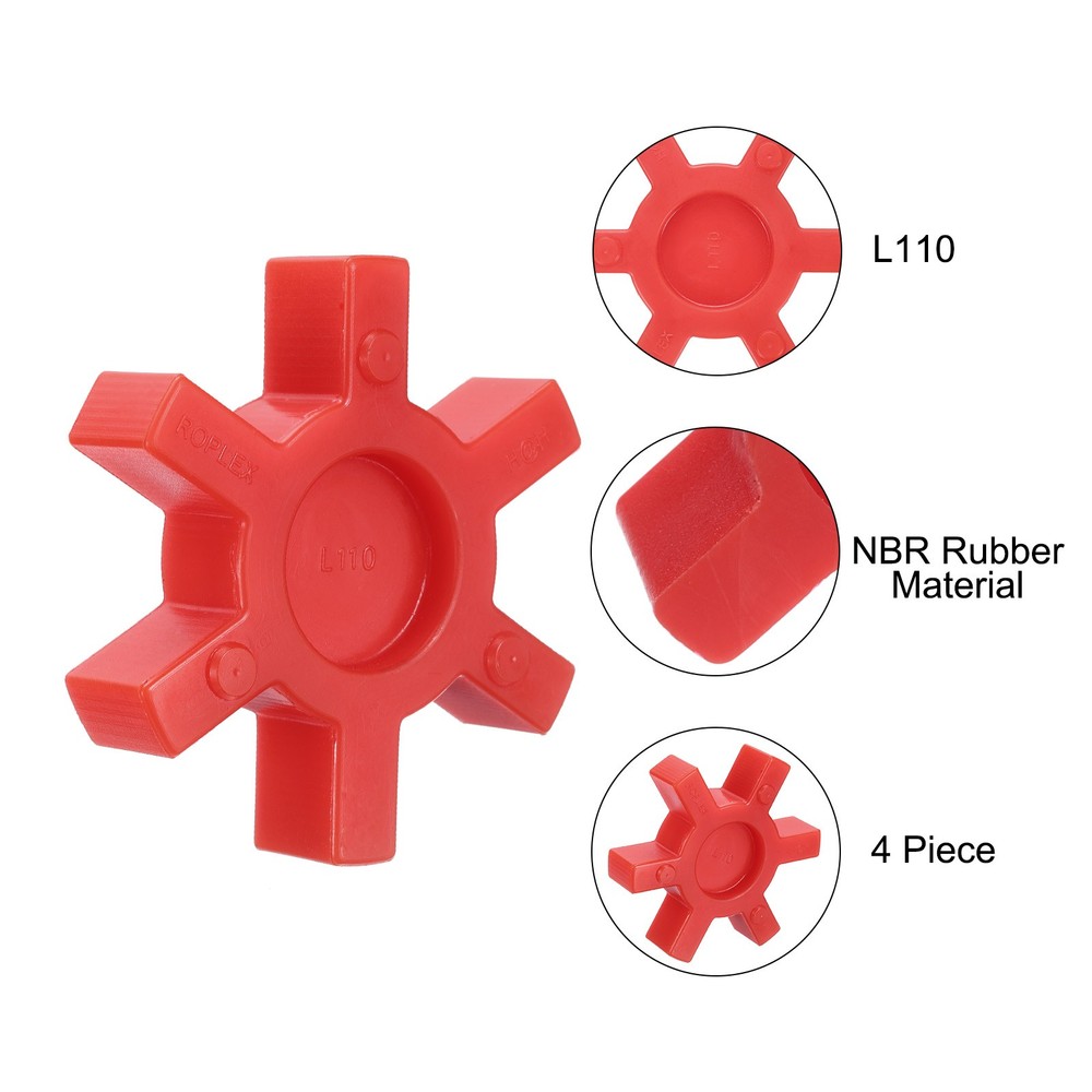 4pcs L110 Jaw Coupling Insert for L Jaw Coupling L-Jaw Coupler Set Red