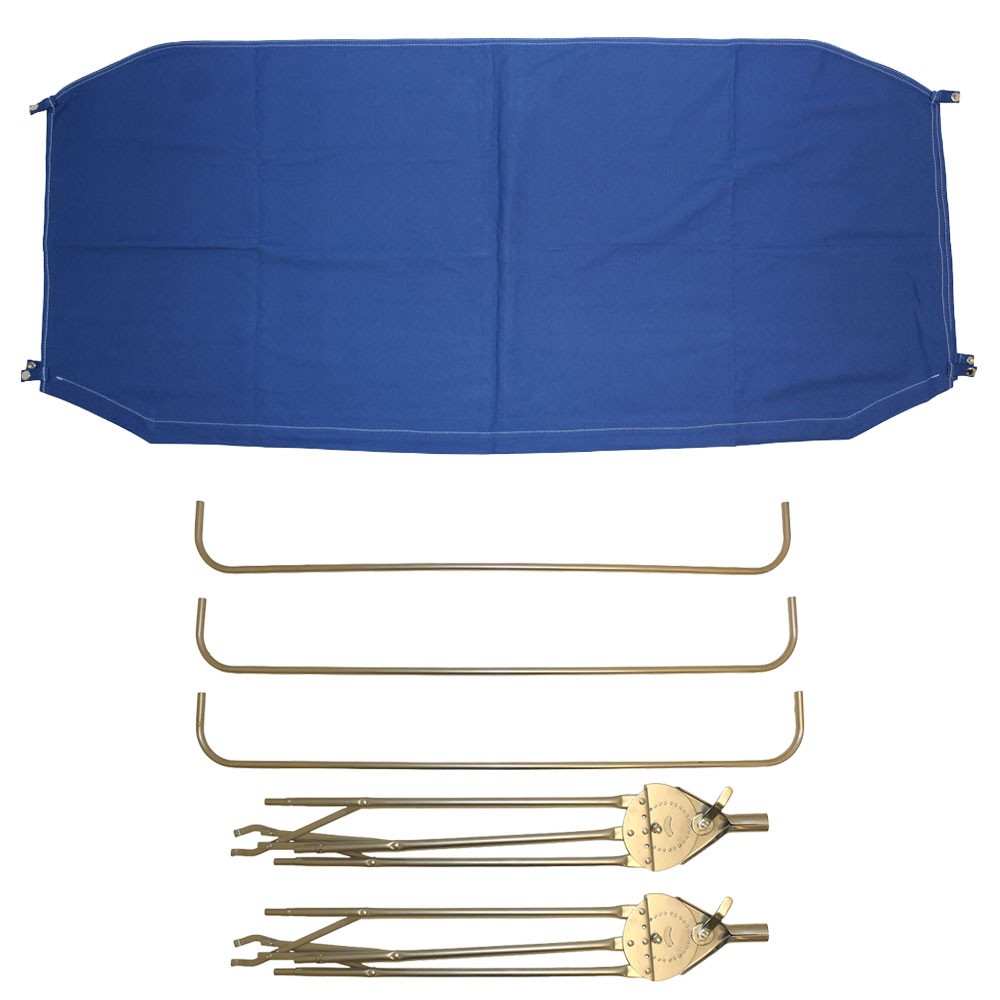 3-Bow Tractor Canopy with Frame Fender Mount 48" - Blue
