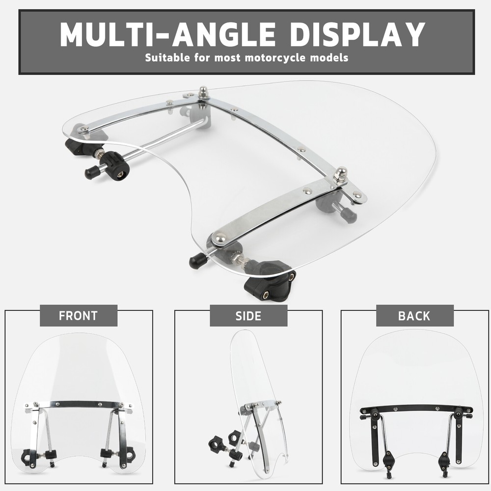 Large Windshield Windscreen Clear For Suzuki Boulevard S40 7/8'' 1'' Handlebar