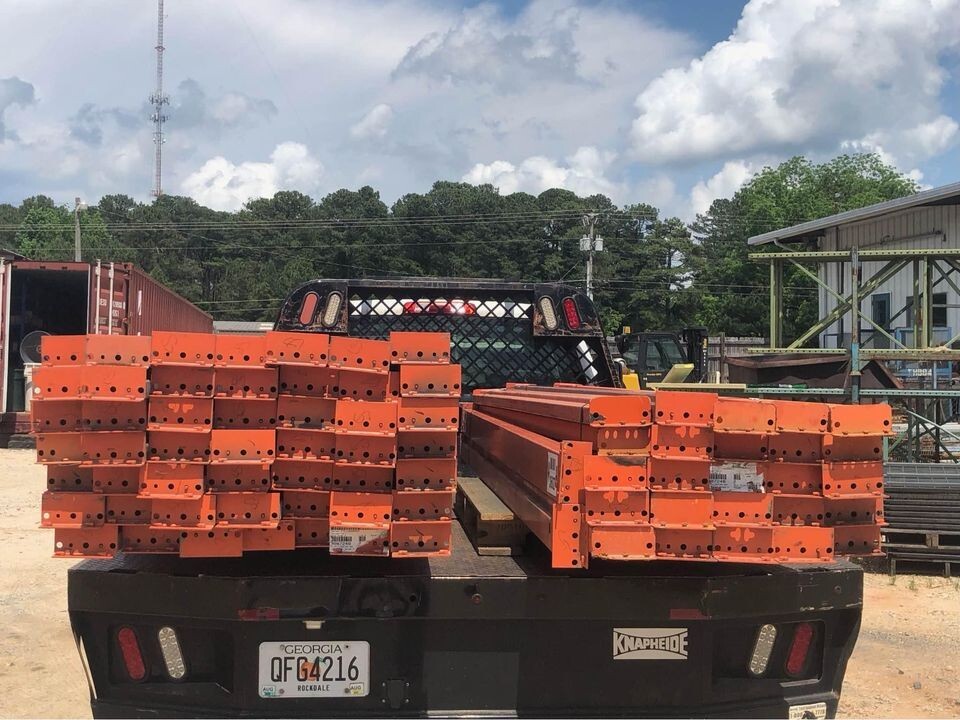 Used 120”x4 7/8 Teardrop Pallet Racking Beams