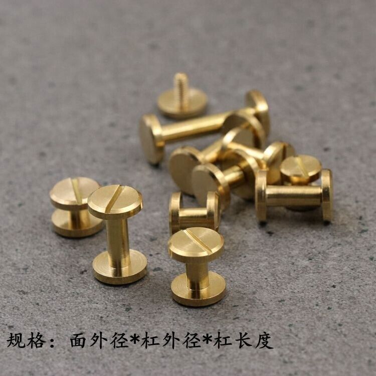 Belt Screws Leather Craft Chicago Nail Brass Solid Rivets Stud Head Wallet Round