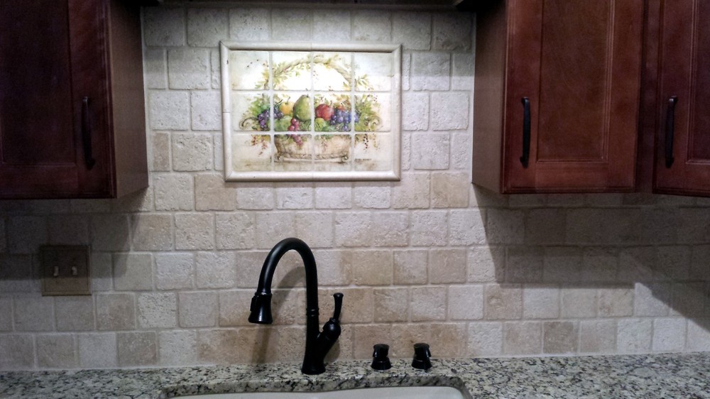 Mural Ceramic Grape Fruits Basket Backsplash Tile #117