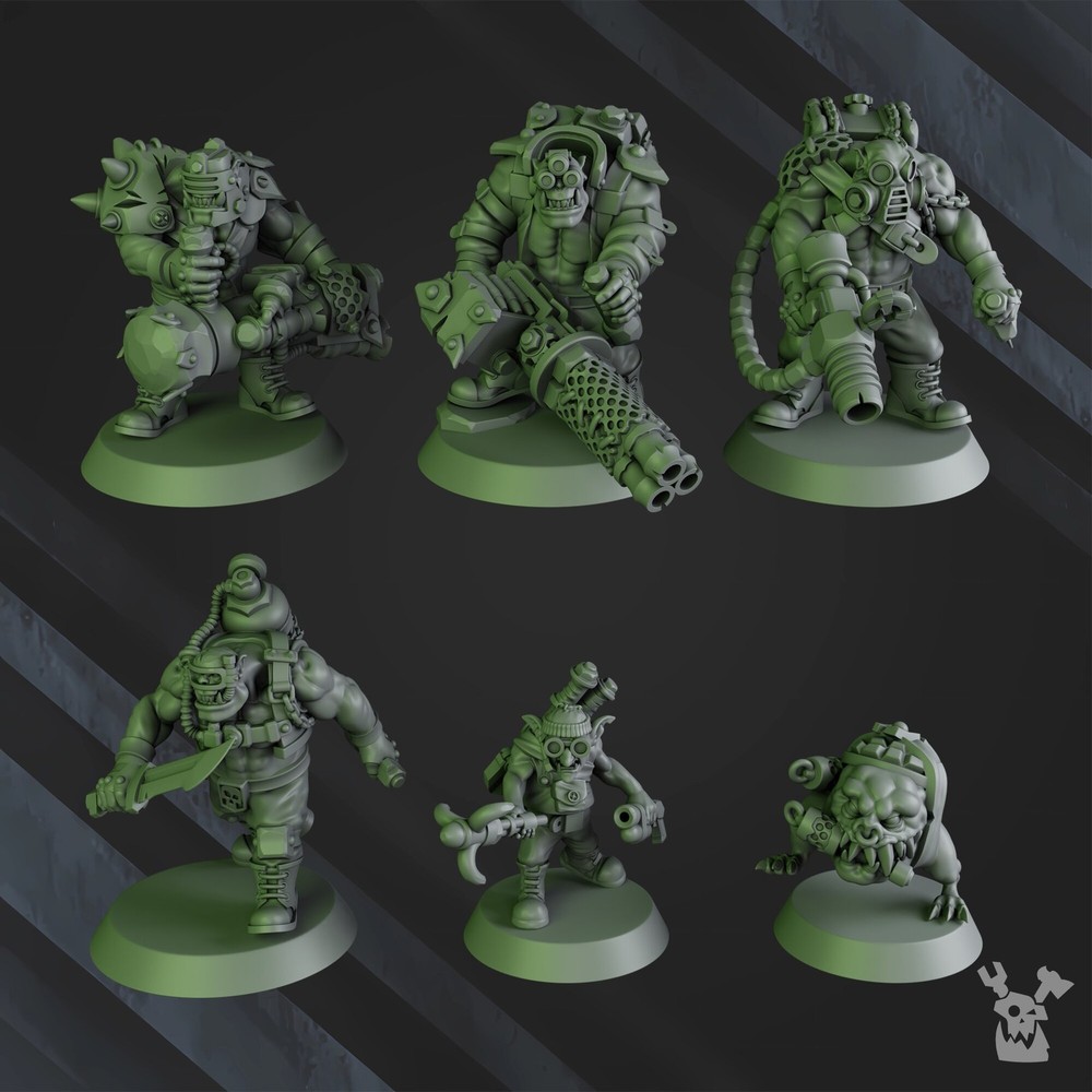 GREEN PORKAZ HORDE BLAK ORKS MOB