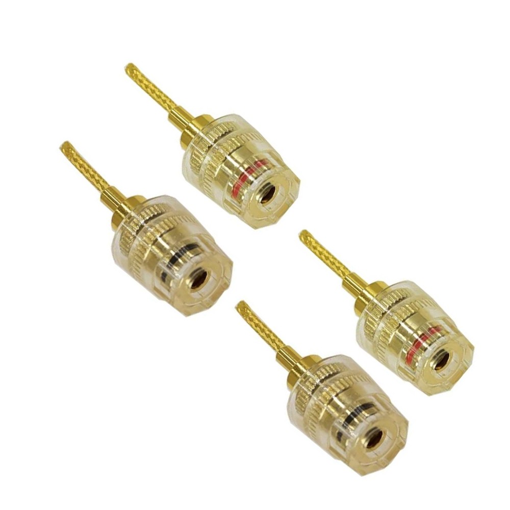 4x Replacement 4mm HIFI Cable Banana Adapter Plug Pin Interface(2mm) Connector