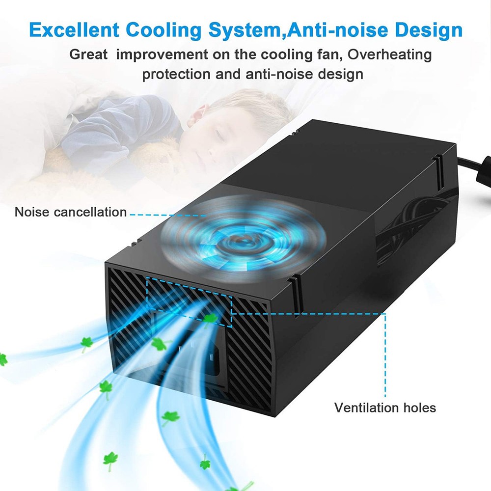 2026 NEW Power Supply Adapter Fit Microsoft Xbox ONE with LED Indicator