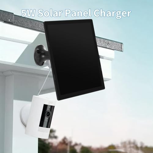 Solar Panel Charger for Ring Camera, Compatible with Ri ng Stick Up Black-2Pack
