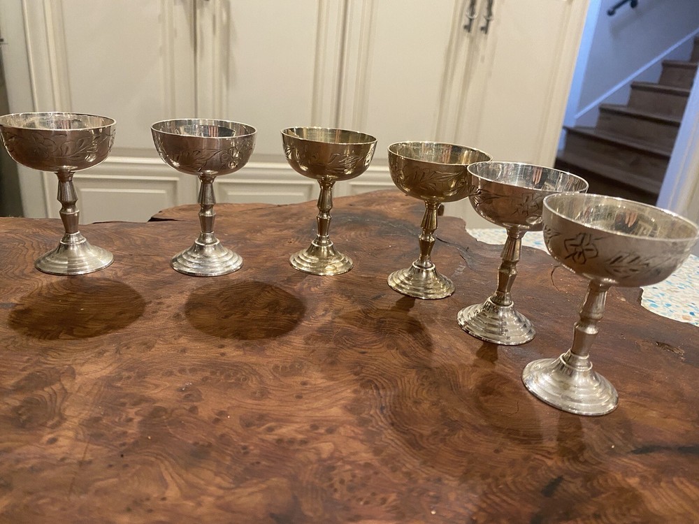 Silver Plated Liquer Chalises Vintage From Greece