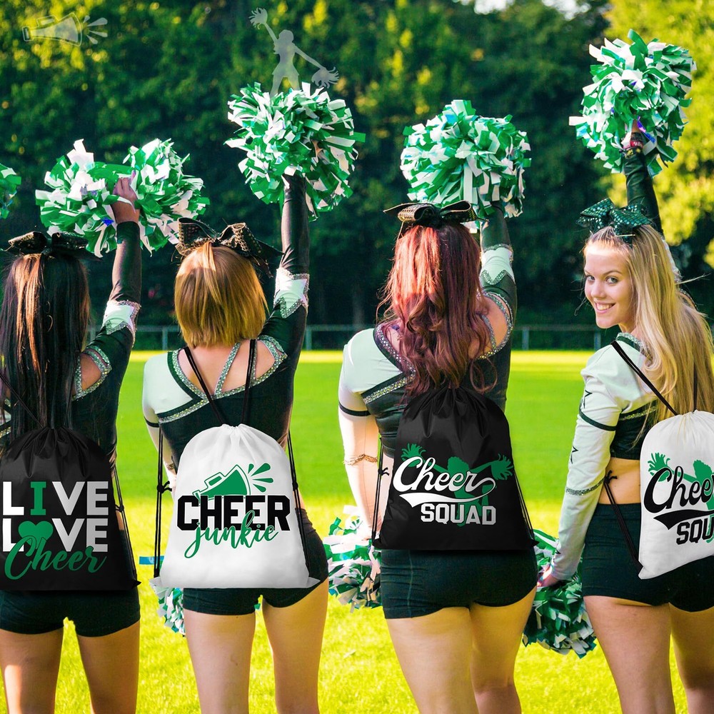 20 Pcs Cheer Drawstring Backpack Cheerleading Drawstring Gym Bag Cheerleader ...