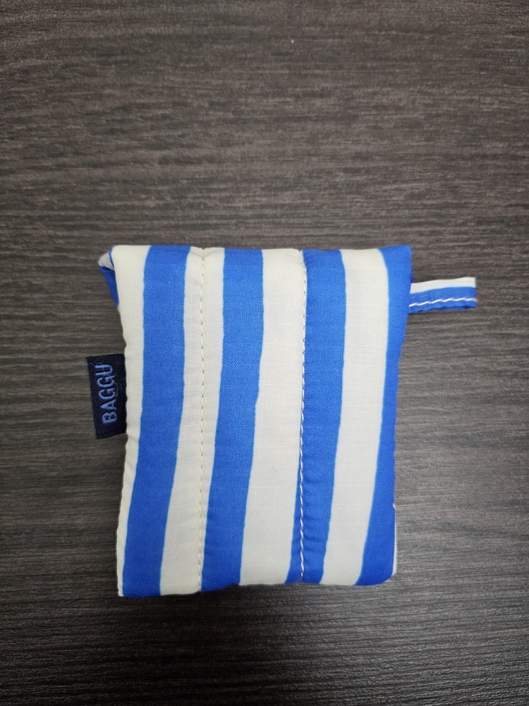 Baggu Puffy Earbuds Case (Blue White Stripe)