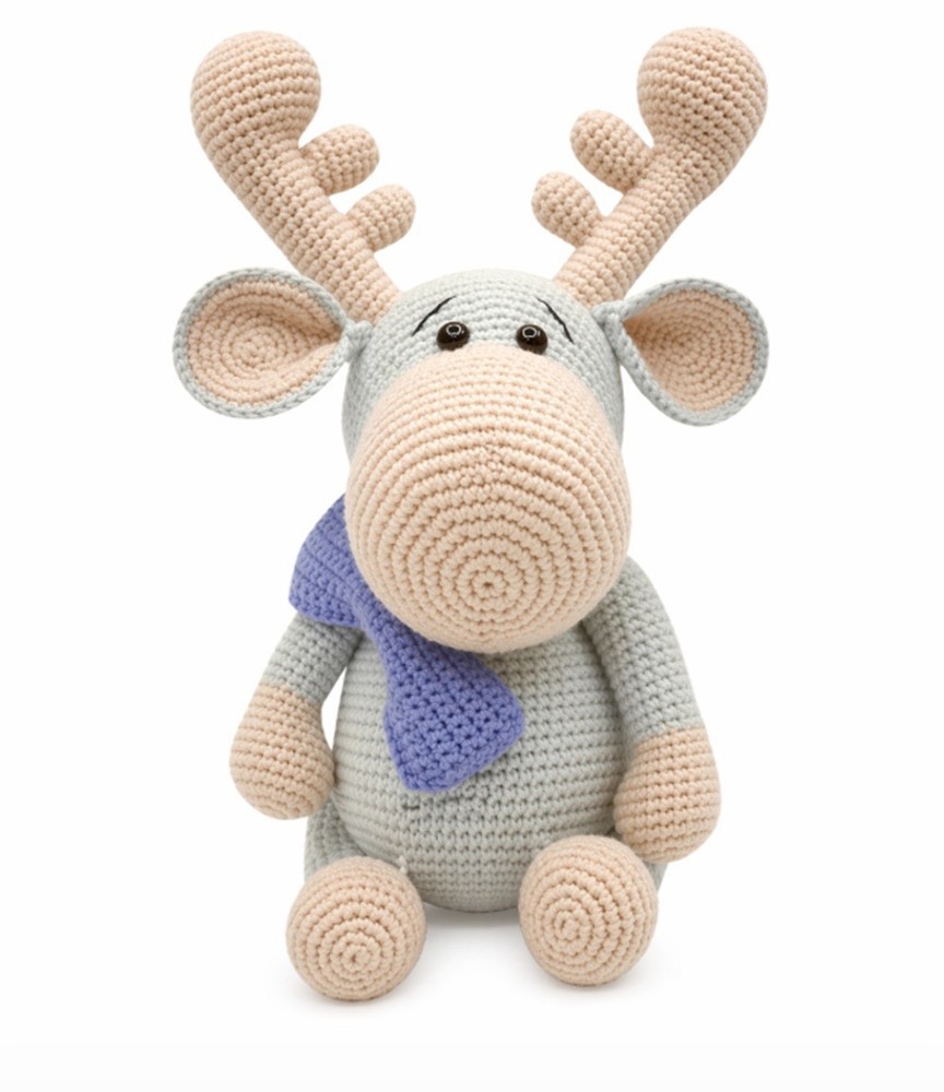 Reindeer Crochet Kit for Beginners Amigurumi DIY Set with Video Tutorial