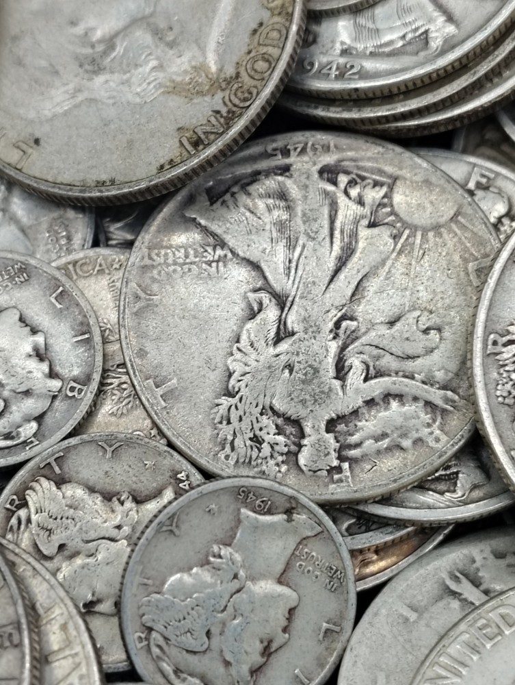 FIVE DOLLARS FACE VALUE 90% JUNK SILVER